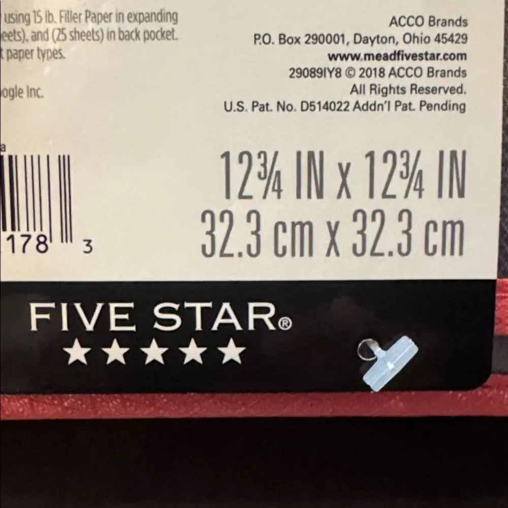 Mead Five Star Pink & Gray 3” 3-Ring Zipper Binder 850 Sheet Capacity NEW